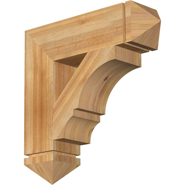 Ekena Millwork Balboa Arts & Crafts Rough Sawn Bracket, Western Red Cedar, 6"W x 24"D x 24"H BKT06X24X24BOA03RWR - main
